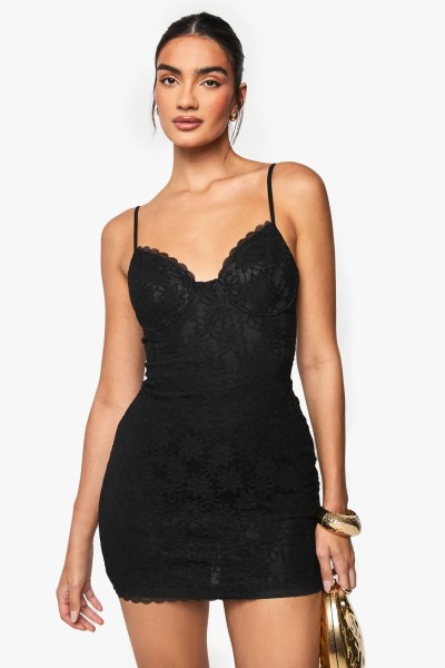 Product Lace Strappy Mini Dress