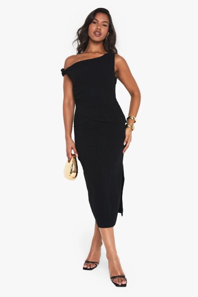 Product Linen Look Asymetric Midaxi Dress